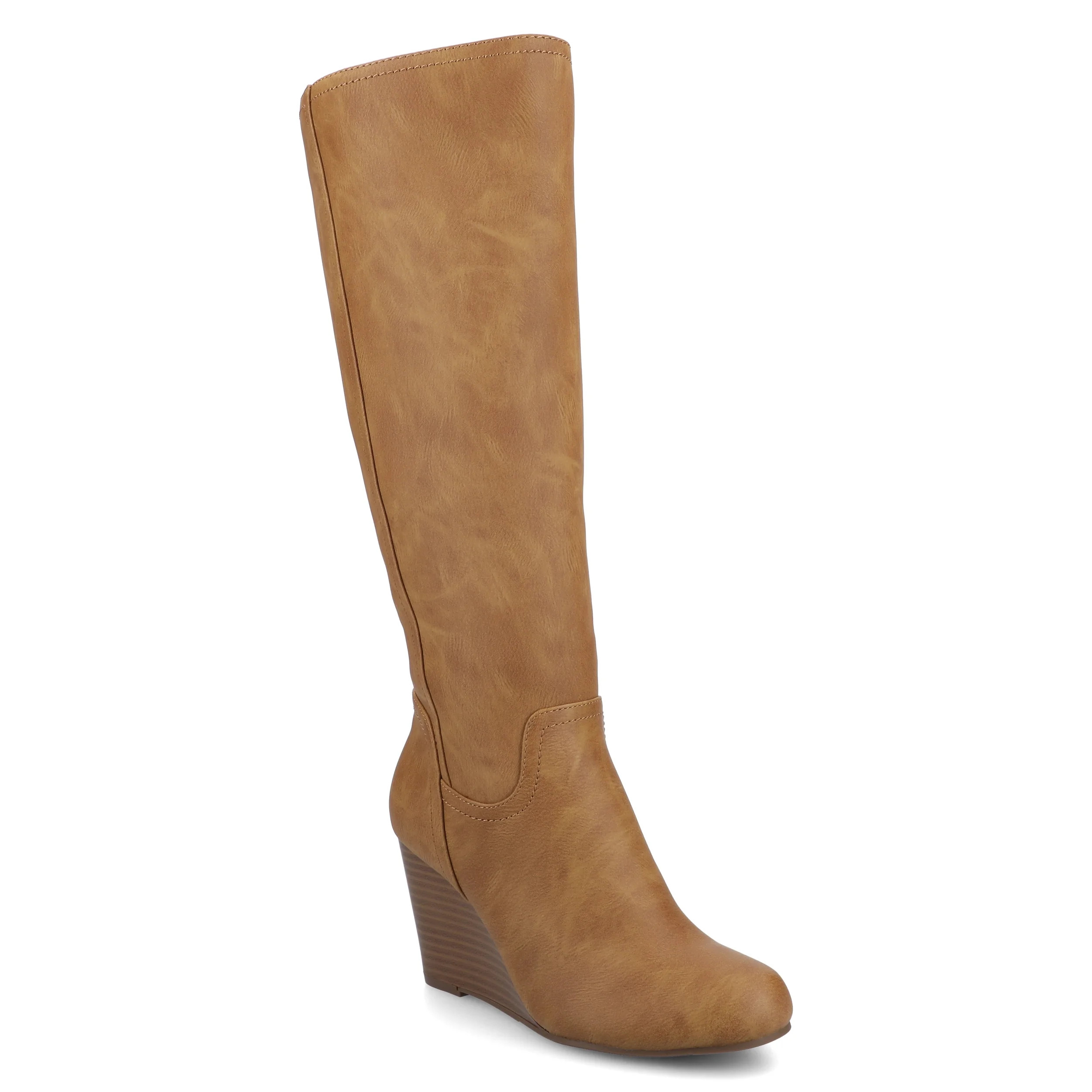 Journee Womens Langly Wide Calf Wedge Knee High Boots | Walmart (US)