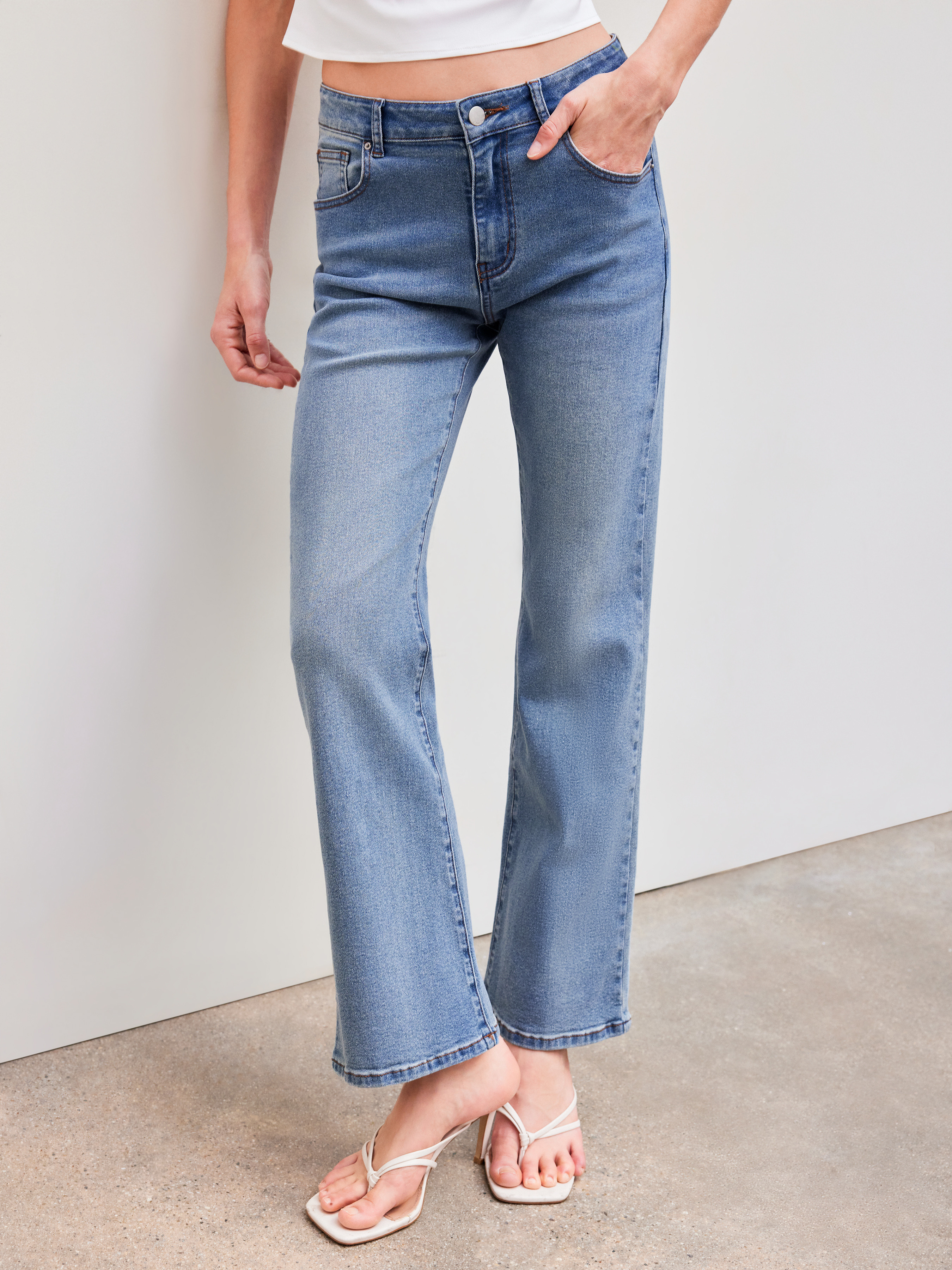 Cider Denim Low Rise Flared Jeans For School Work | Cider