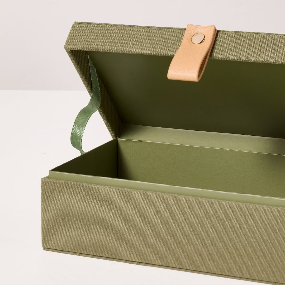 Desk Storage Lidded Fabric Box Green - Hearth & Hand™ with Magnolia | Target