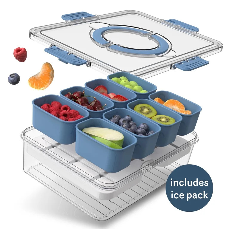 COOK WITH COLOR Snack Container with Ice Pack, Food Storage Containers, Meal Prep Containers, Blu... | Walmart (US)