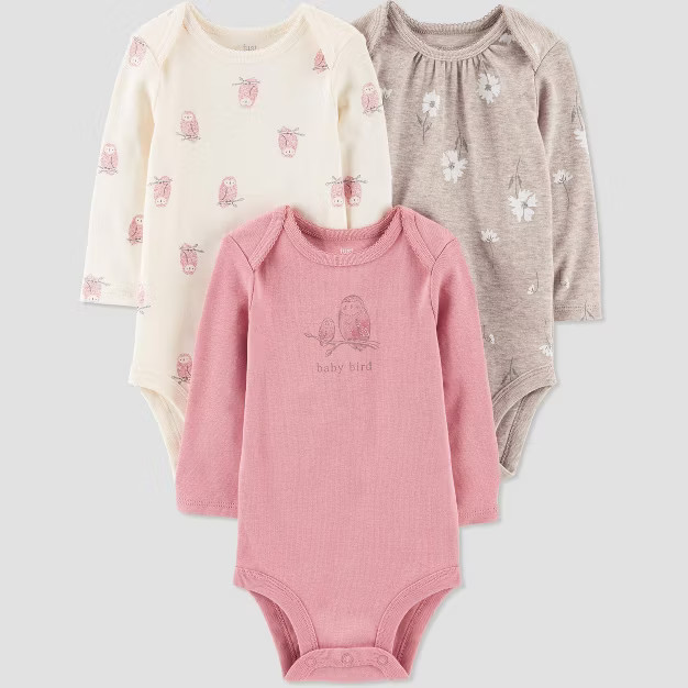 Carter's Just One You®️ Baby Girls' 3pk Owl Bodysuit - Pink | Target