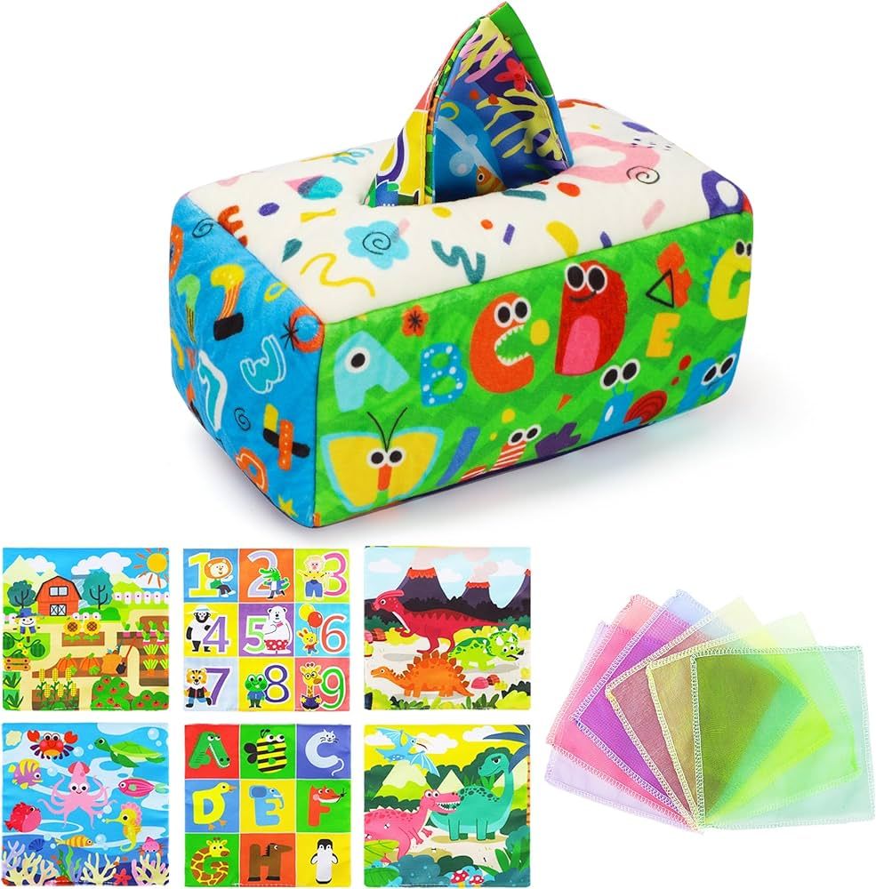 Baby Toys 6 to 12 Months, Baby Tissue Box Toys, Montessori Toys for Babies 6-12 Months, Toys for ... | Amazon (US)