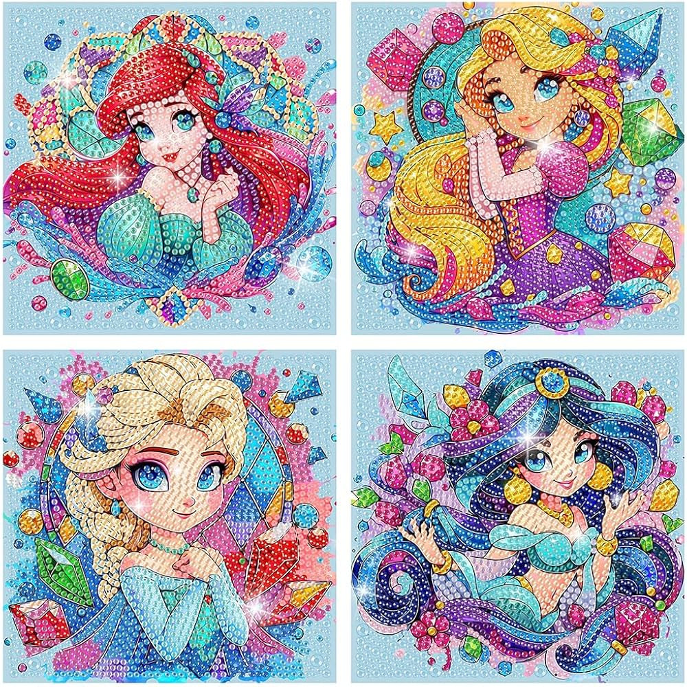 4 Packs DIY Cartoon Diamond Art Kits for Adults, 5D Diamond Painting Kits for Adults, Diamond Art... | Amazon (US)