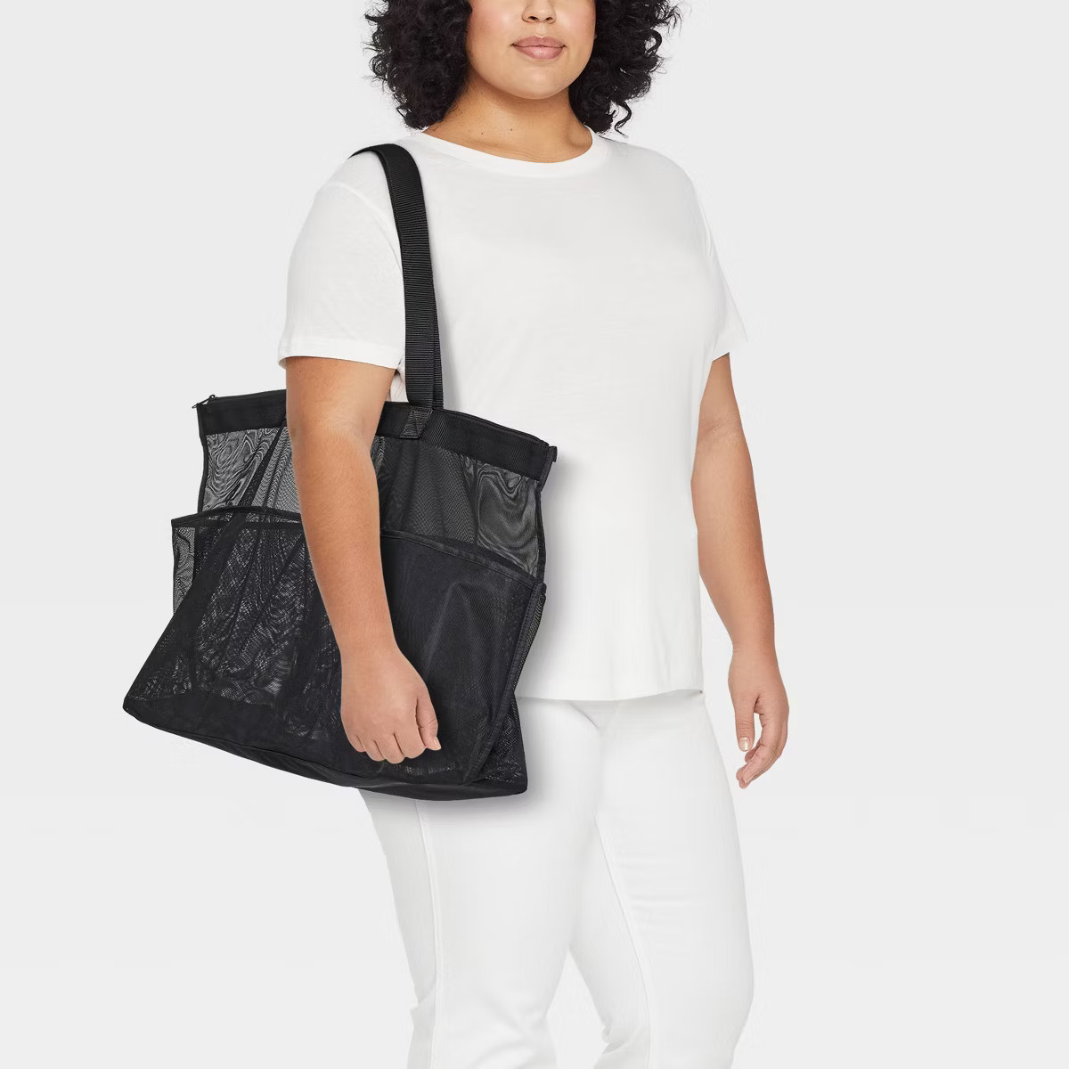 Mesh Packable Cargo Tote Handbag - Shade & Shore™ Black | Target