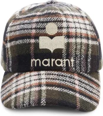 Isabel Marant Tyron Embroidered Plaid Logo Baseball Cap | Nordstrom | Nordstrom