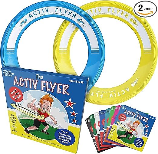Activ Life Kid's Flying Rings [2 Pack] Fly Straight & Don’t Hurt - 80% Lighter Than Standard Fl... | Amazon (US)