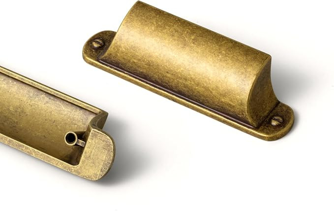 Goo-Ki 6 Pack Antique Brass Cup Pulls for Cabinets & Drawer Kitchen Cabinet Pulls Hardware, 2.52"... | Amazon (US)