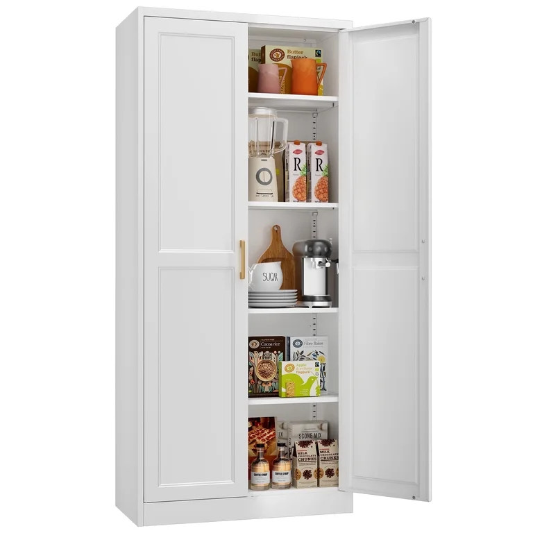 Polup Modern Freestanding Pantry Cabinet with Adjustable Shelves, Home Kitchen Cabinets, 71 inche... | Walmart (US)