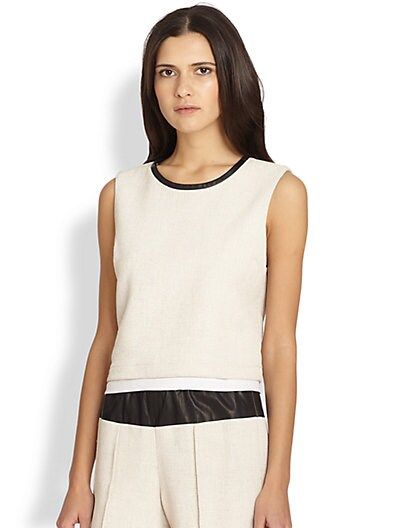 Clementine Leather-Trimmed Layered Tank | Saks Fifth Avenue