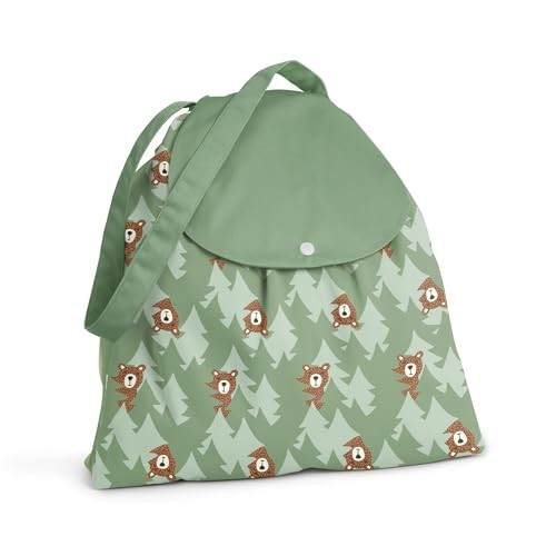 Esembly Wet Day Bag, Wet Dry Bag for Cloth Diapers - Waterproof, Reusable and Washable - Multipurpose for Diaper, Pool, Beach, Gym and Travel with Two Compartments - One Size, Peek-a-Bear | Amazon (US)