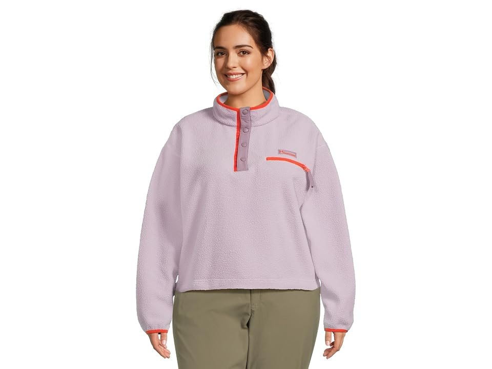 Columbia Helvetiatm II Cropped Half Snap Fleece Women's Clothing Lavender Pearl/Shale Purple/Zing : 2XL, Fleece/Nylon | Zappos