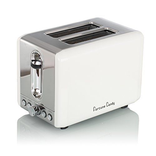 Fortune Candy BM0109 Stainless Steel and Elegant White 2 Slice Toaster (White) | Amazon (US)