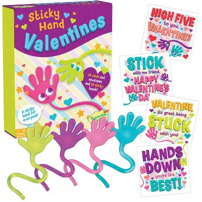 Peaceable Kingdom Valentines Cards for Kids Classroom – Set of 28 Valentine’s Day Cards with Sticky Hands Gifts | Target