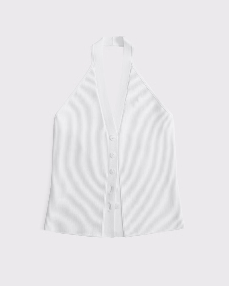Women's Ribbed Halter Sweater Vest | Women's Tops | Abercrombie.com | Abercrombie & Fitch (US)