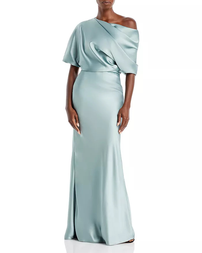 Draped Satin One Shoulder Dress | Bloomingdale's (US)