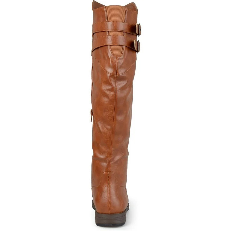 Journee Collection Womens Tori Extra Wide Calf Stacked Heel Riding Boots | Walmart (US)