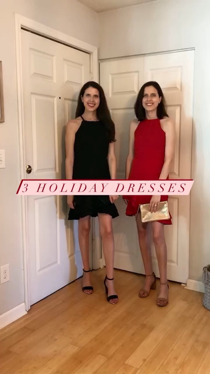 3 holiday dresses for Christmas parties or events or great wedding guest dresses. 🎄🎁

1st look- mini dress under $50. Both wears size small

2nd look- lace midi dress under $100, size up wearing small in navy and dark green

3rd look- one shoulder bow midi dress under $150, size small wearing a small

Holiday dress, amazon finds, lace dress, red dress, green dress, formal dress

#LTKVideo #LTKSeasonal #LTKHoliday