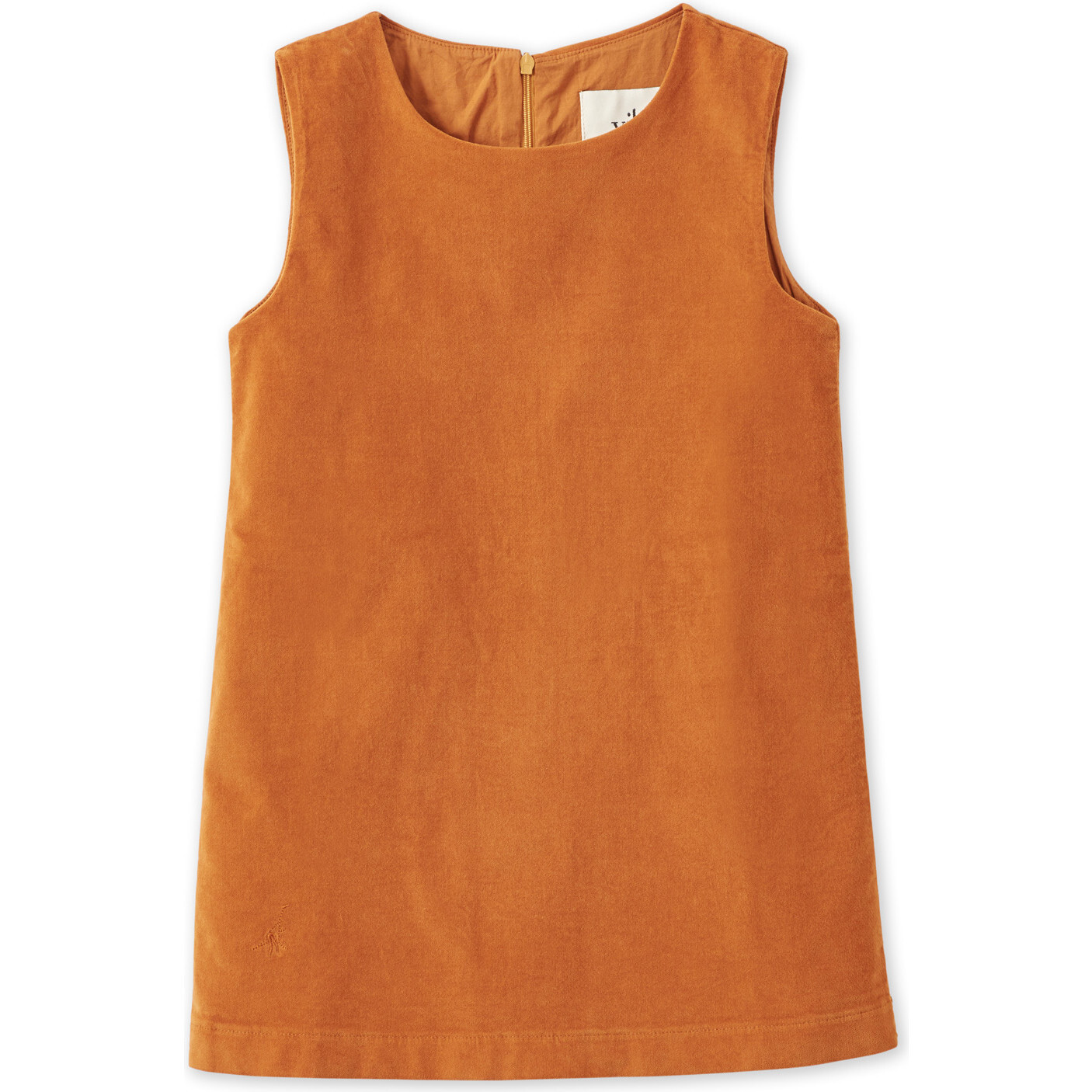 Organic Cotton Velvet Dress, Raw Sienna - Vild House of Little Dresses | Maisonette | Maisonette