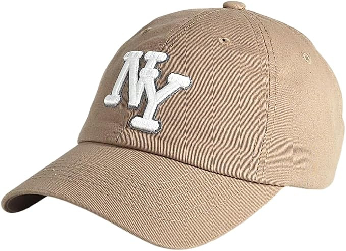 NY 3D Embroidered Cotton Dad Hat – New York Baseball Cap, Adjustable Metal Buckle Strap, Unstru... | Amazon (US)
