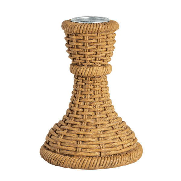 Medium Resin Woven Taper Holder | Mud Pie