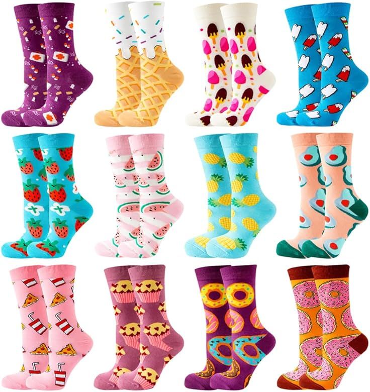 GLCMXMART Fun Socks for Women, Novelty Funny Crazy Cool funky Socks, Food Animal Cute Gifts for W... | Amazon (US)