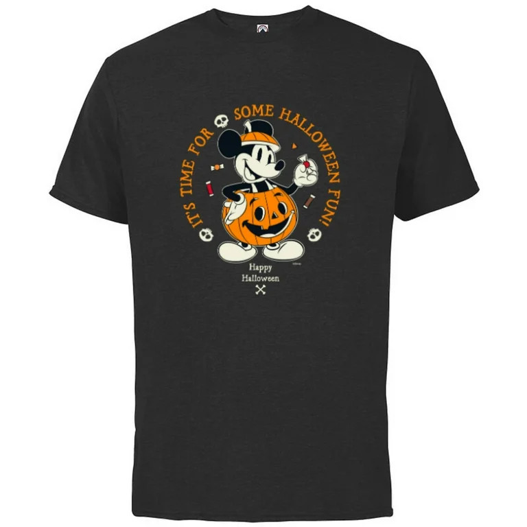 Disney Mickey Mouse Time for Halloween Fun Pumpkin Costume - Short Sleeve Cotton T-Shirt for Adul... | Walmart (US)