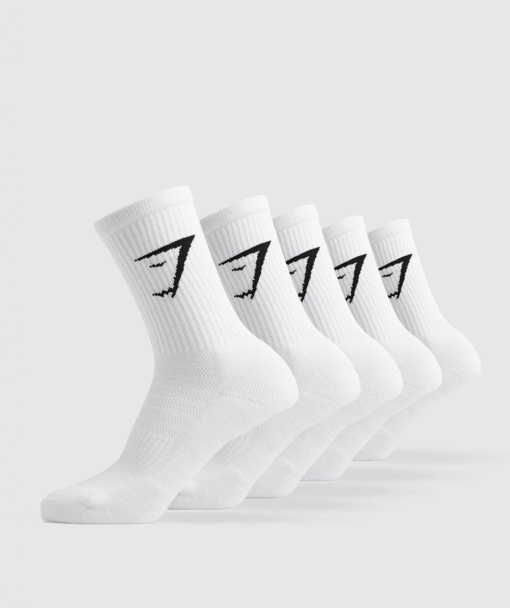Gymshark Crew Socks 5pk - White | Gymshark US