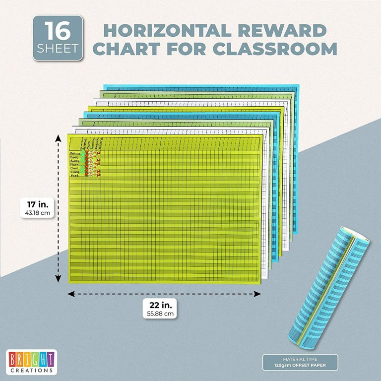 16 Pack Horizontal Incentive Charts for Classroom, Sticker Rewards Chart for Kids Behavior Progre... | Walmart (US)