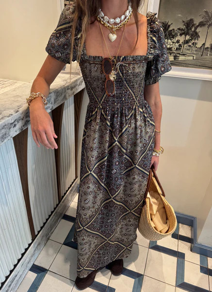 The Scarlett Nap Dress - Olive Equestrian Scarf | Hill House Home US