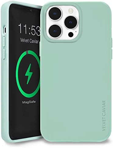 VELVET CAVIAR Compatible with iPhone 14 Pro Max Case MagSafe Silicone Green - Protective Microfib... | Amazon (US)