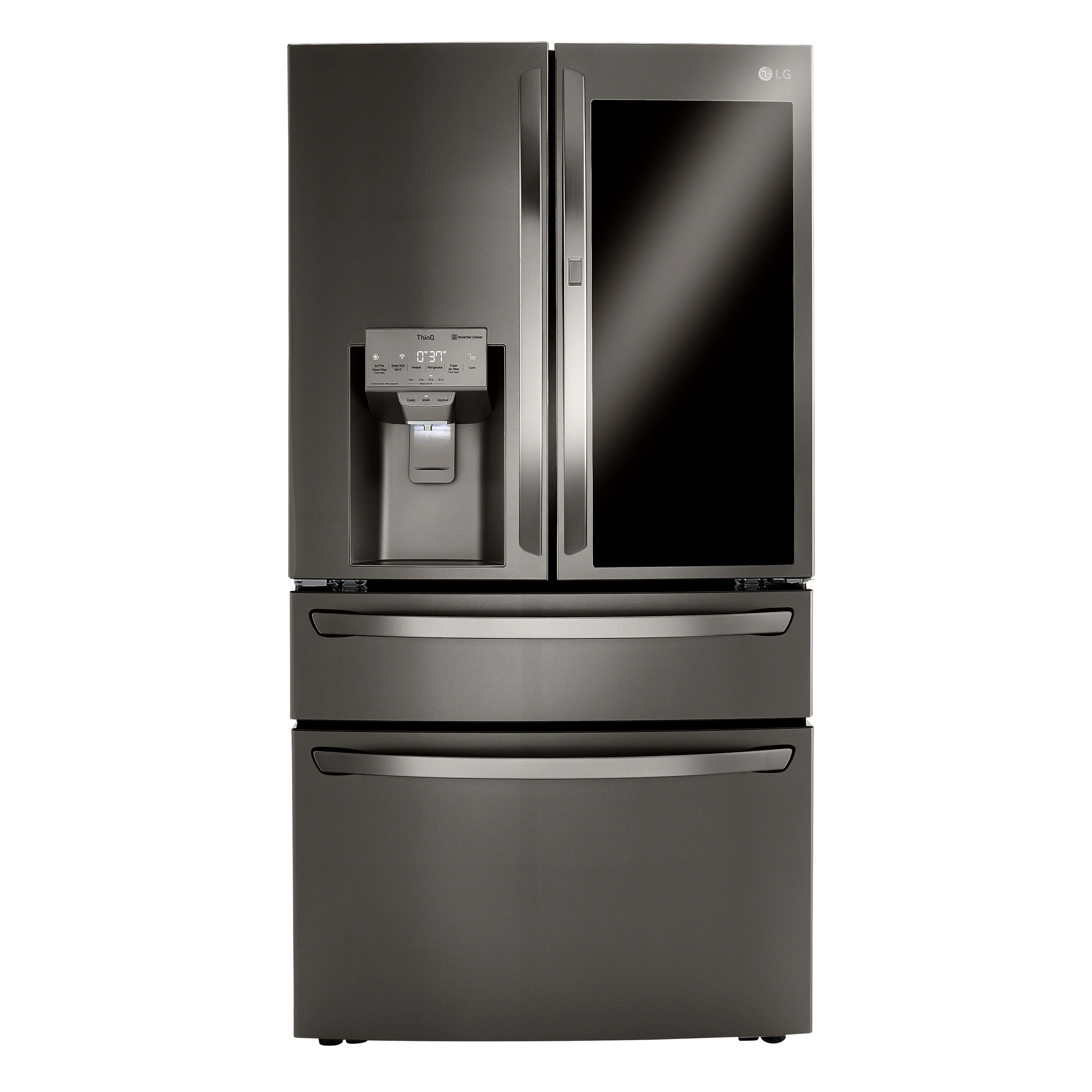LG Counter-Depth Craft Ice 22.5-cu ft 4 -Door 36-in Wide Smart Compatible French Door Refrigerator with Dual Ice Maker with Water and Ice Dispenser | Lowe's