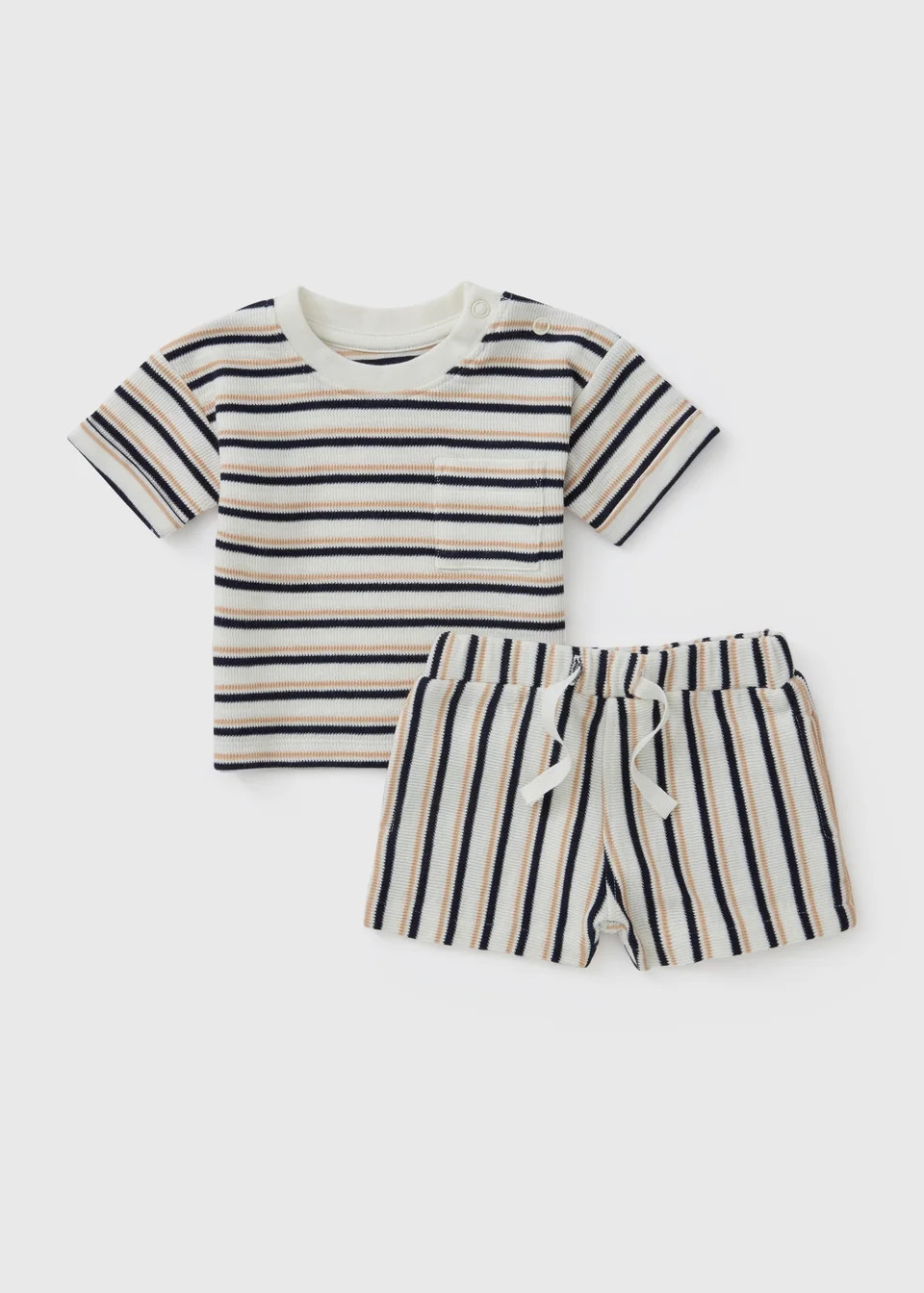 Baby Cream Stripe Top & Shorts Set (Newborn-23mths) | Matalan (UK)