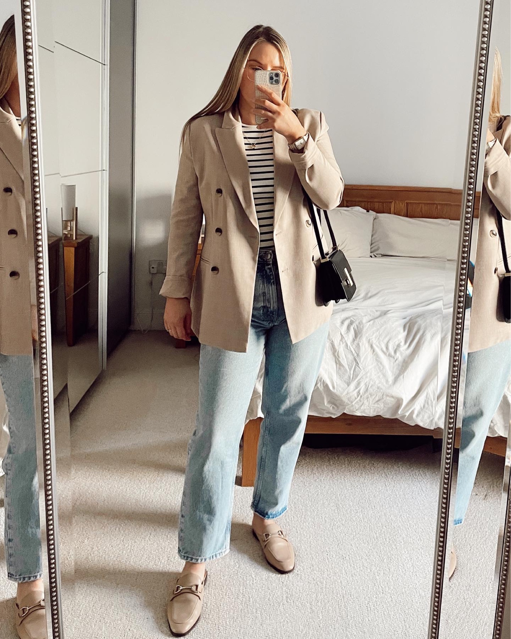 Spring time neutral chic look! Stripes & neutrals! Smart casual office outfit 

#LTKunder50 #LTKfit #LTKSeasonal