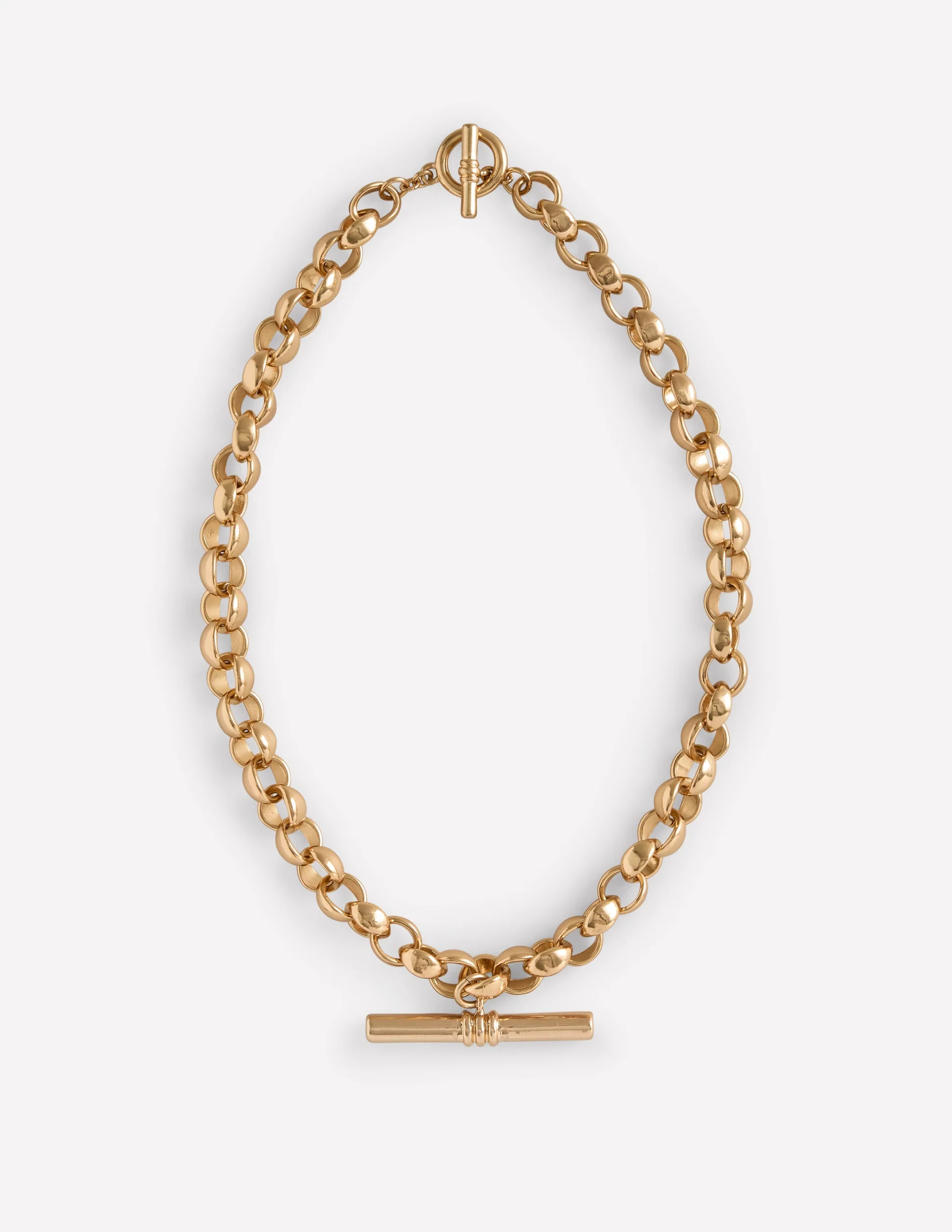 Chunky T-bar Chain Necklace-Gold Colour | Boden (US)