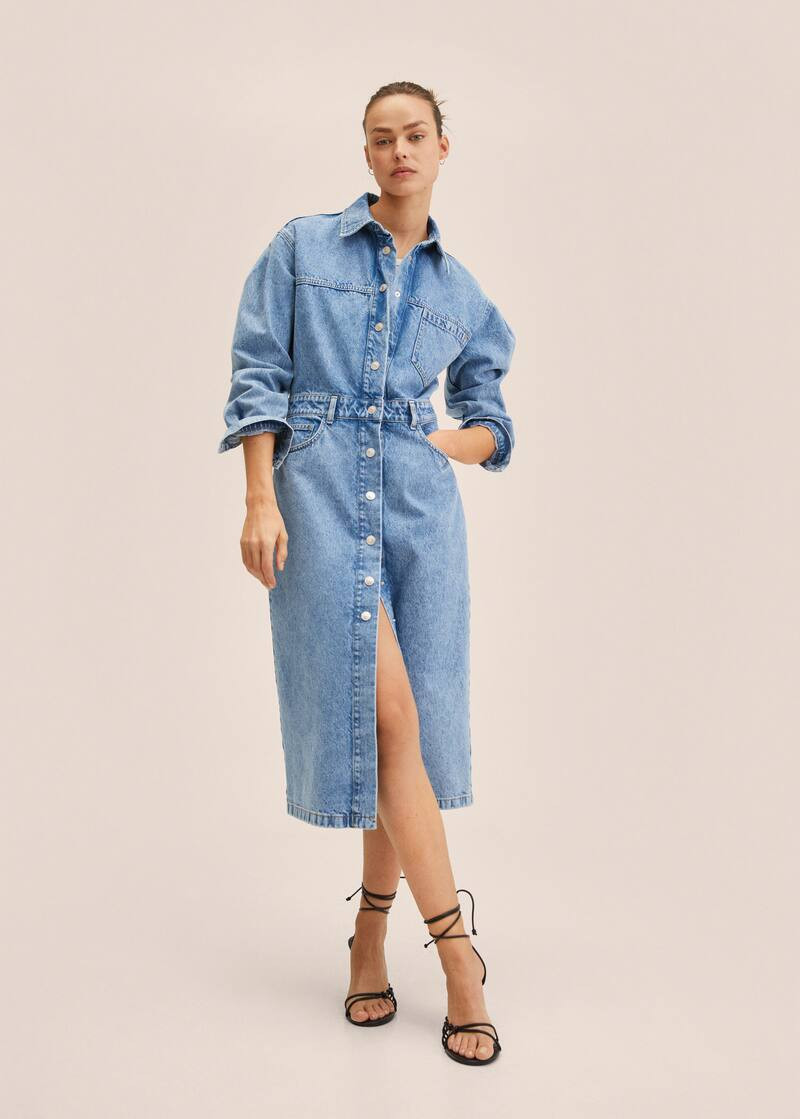 Denim shirt dress -  Women | Mango USA | MANGO (US)