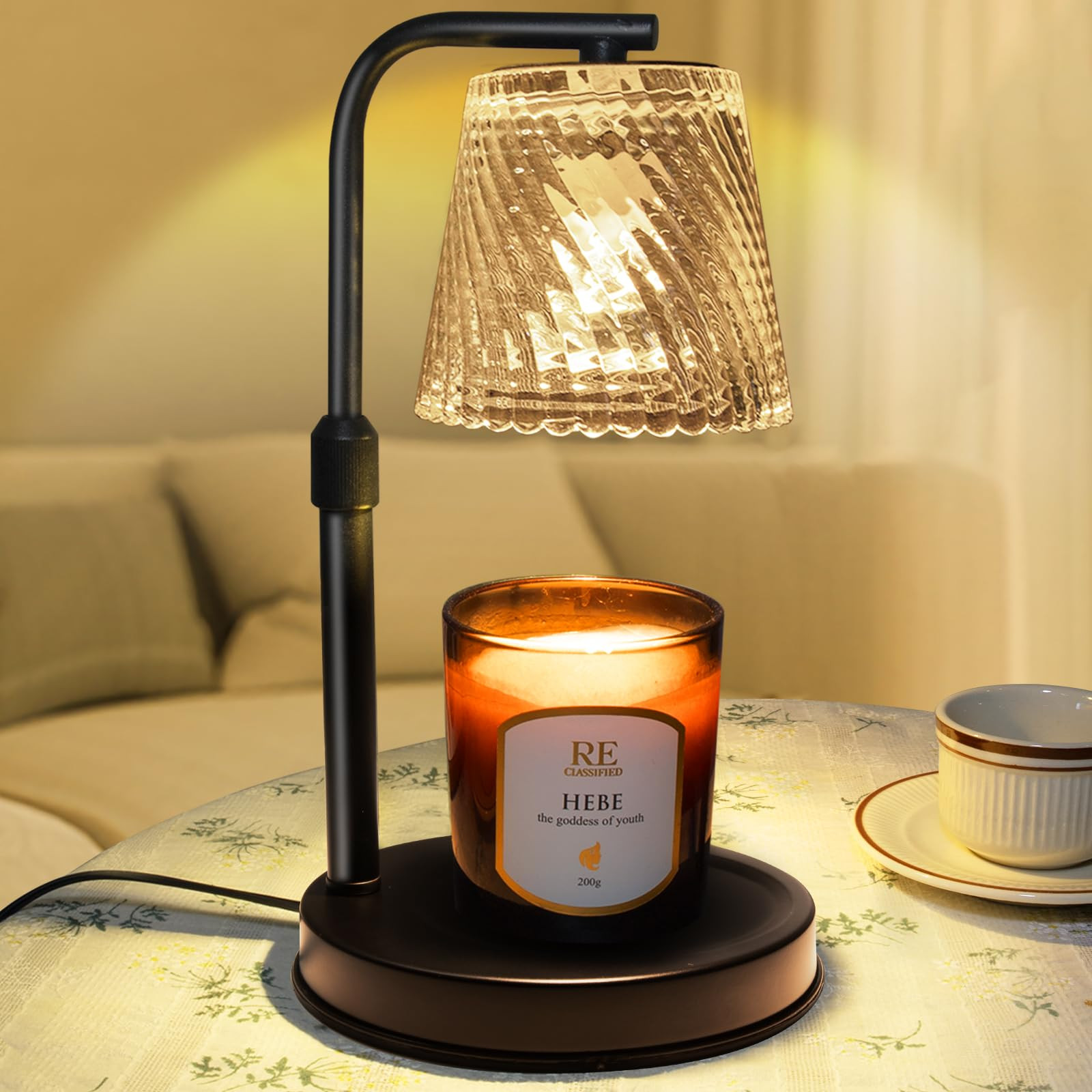 Candle Warmer Lamp with Timer Dimmable - Adjustable Electric Wax Melt Warmer Large Scented Jar Ca... | Amazon (US)