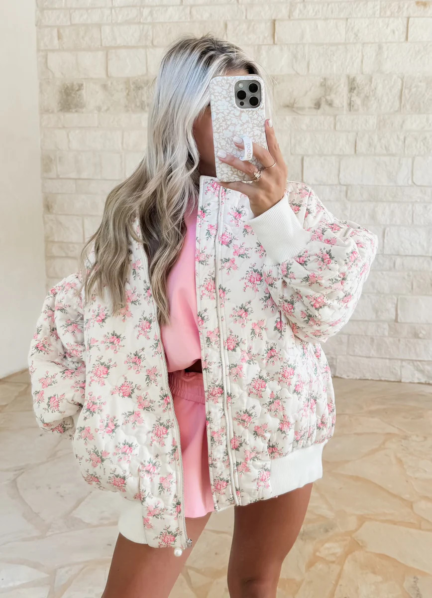 Spring Adventures Quilted Bomber Jacket | CK Squared Boutique