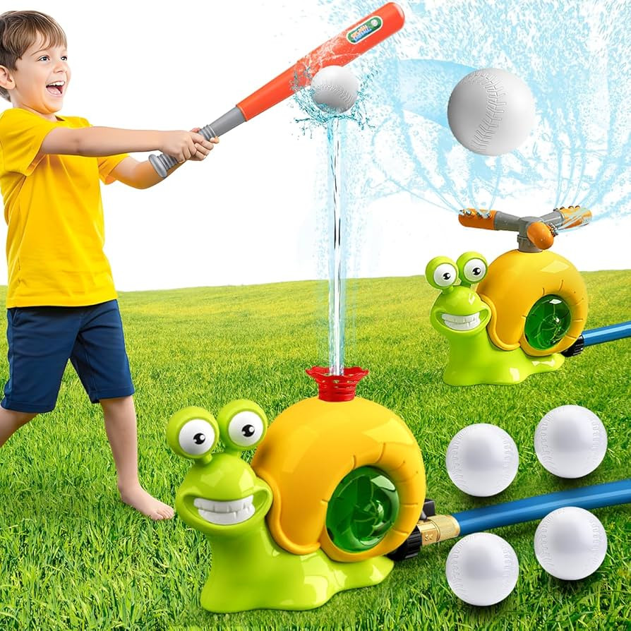 Water Sprinkler Baseball Toys for Kids: Outdoor Water Toys for Kids Age 4-8-12-2 in 1 Snail Water... | Amazon (US)