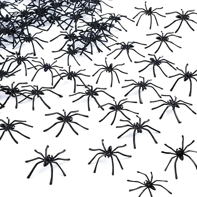 BAINFE 100PCS Plastic Spiders Halloween Realistic Spiders Black Fake Spiders Small Spider Toys fo... | Amazon (US)