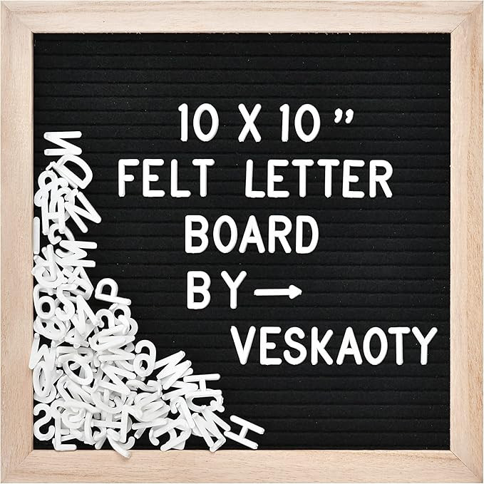 Felt Letter Board with 294 Letters, Numbers & Symbols - 10 x 10 inch Changeable Message Board wit... | Amazon (US)