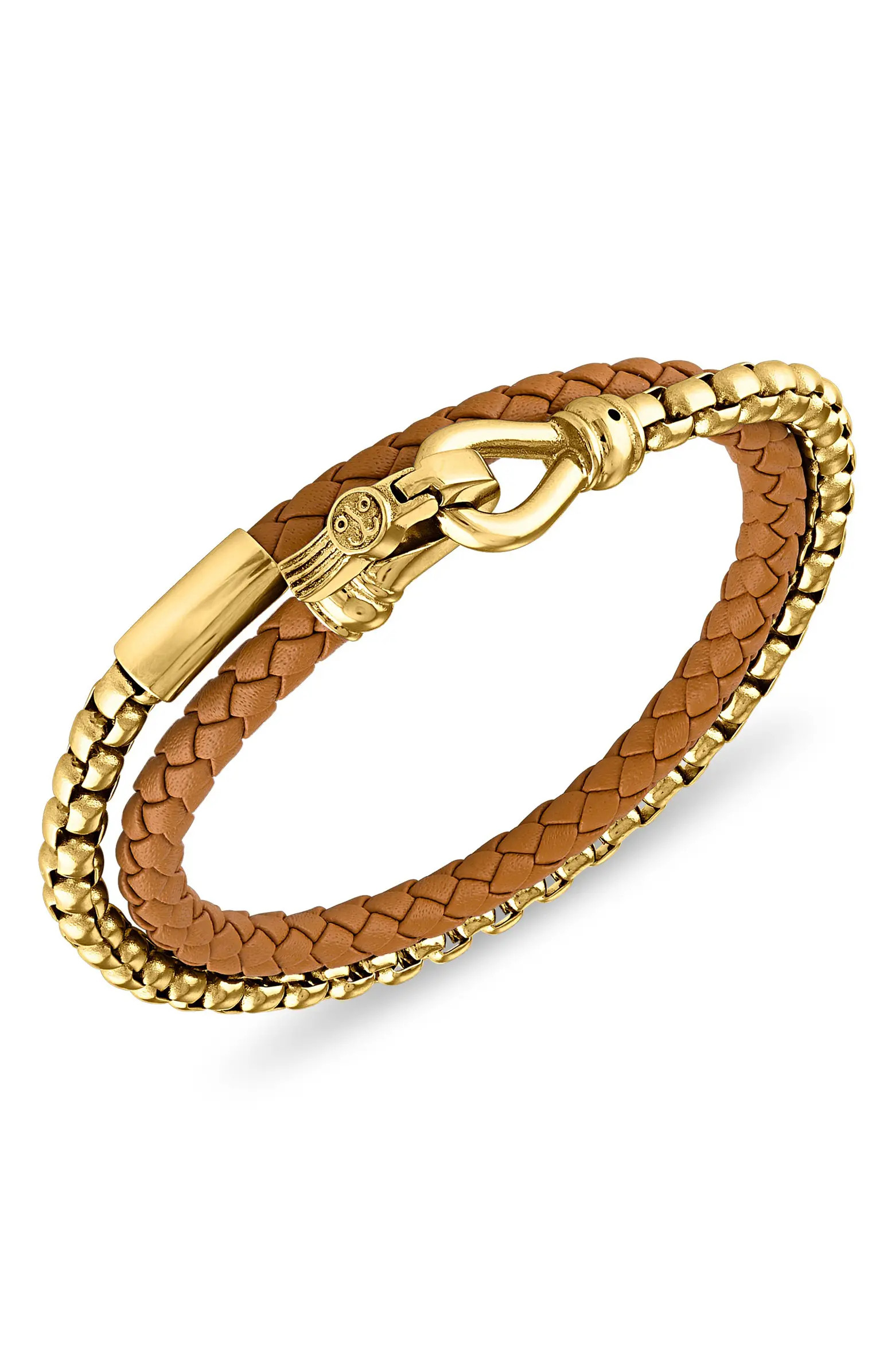 Esquire Leather & Chain Wrap Bracelet | Nordstromrack | Nordstrom Rack