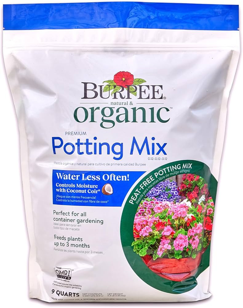 Burpee, 9 Quarts | Premium Organic Potting Natural Soil Mix Food Ideal for Container Garden-Veget... | Amazon (US)