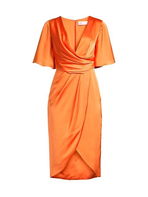 The Zharah Satin Midi Dress | Saks Fifth Avenue