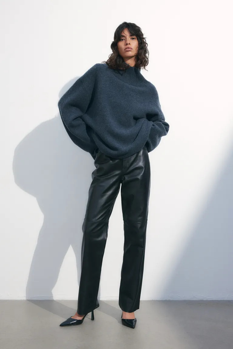 Straight leather trousers | H&M (UK, MY, IN, SG, PH, TW, HK)