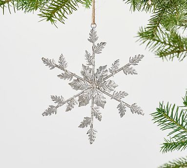 Silver Snowflake Ornament | Pottery Barn (US)