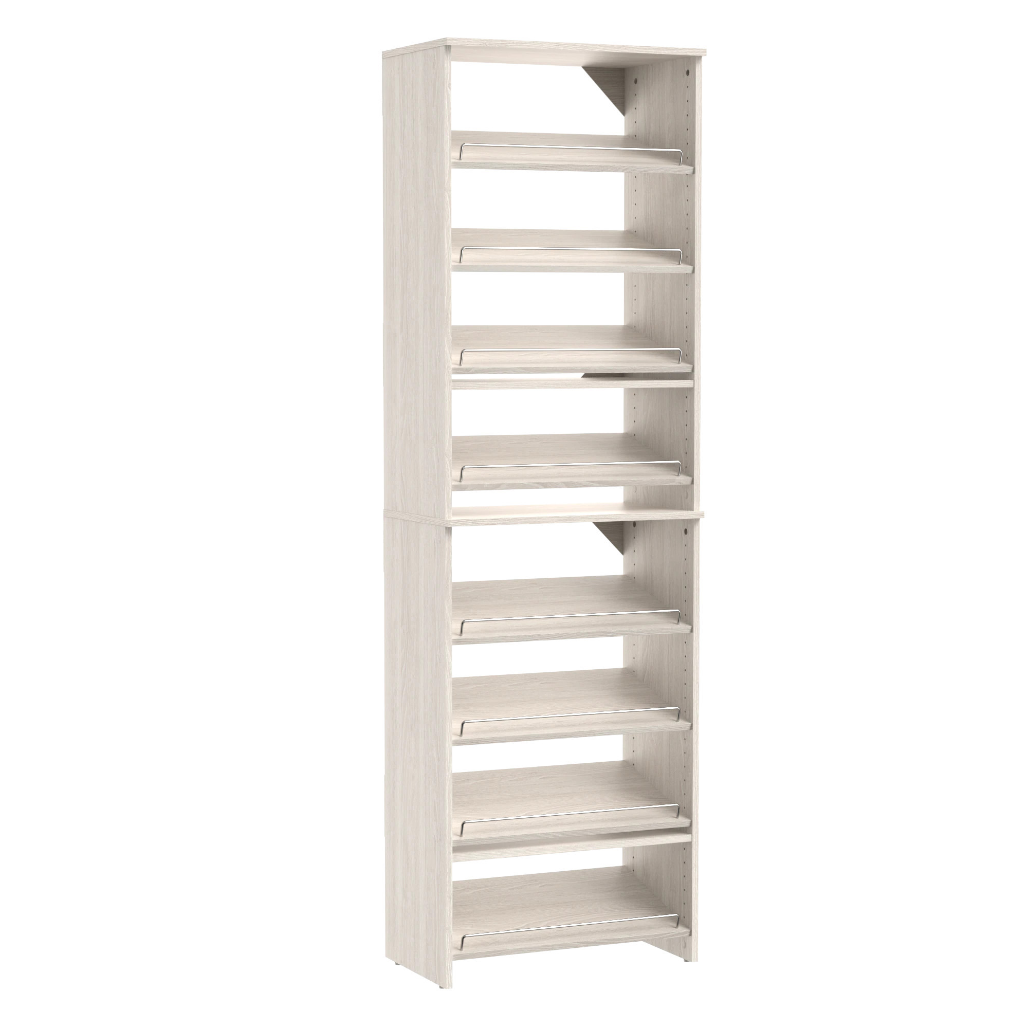 ClosetMaid BrightWood 25.12-in x 82.465-in x 14.59-in Frost Shoe storage in White | 10000-04206 | Lowe's