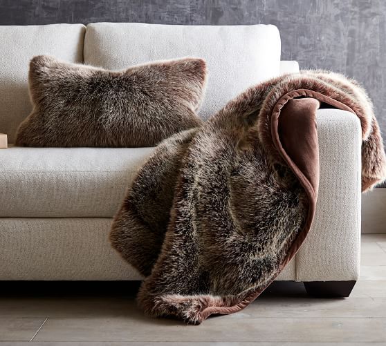 Faux Fur Luxe Mink Throw | Pottery Barn (US)