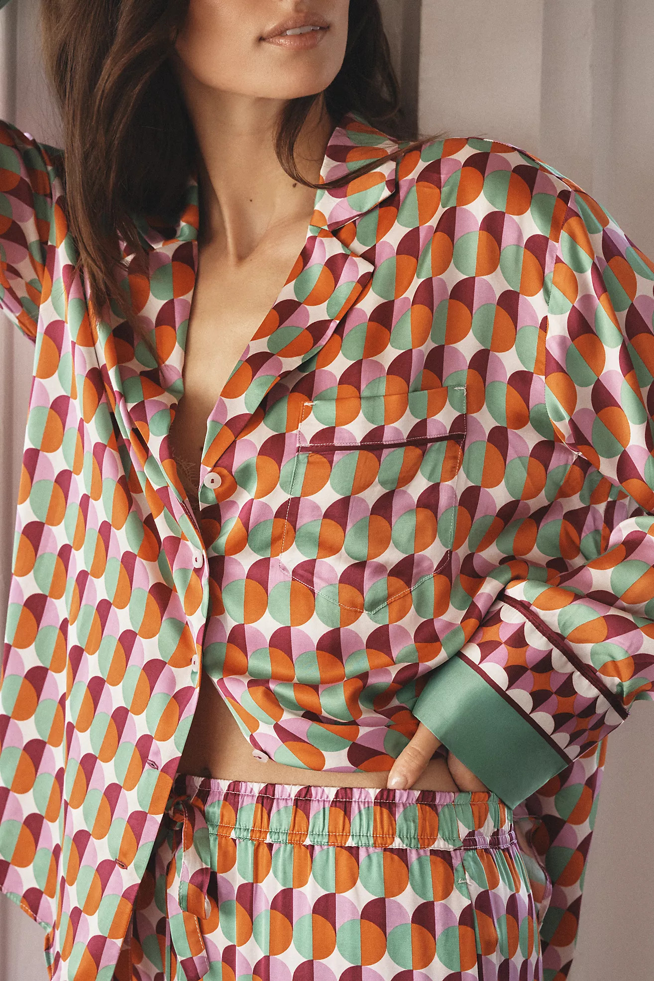 By Anthropologie Oversized Button-Front Pajama Shirt | Anthropologie (US)