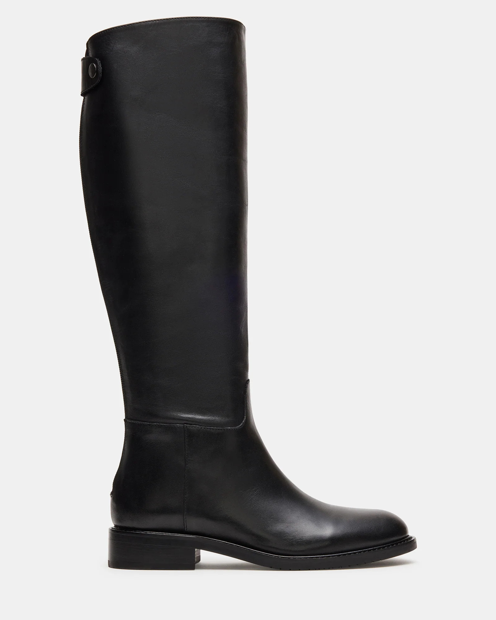 BEREN Black Leather Knee-High Women's Riding Boot | Steve Madden (US)