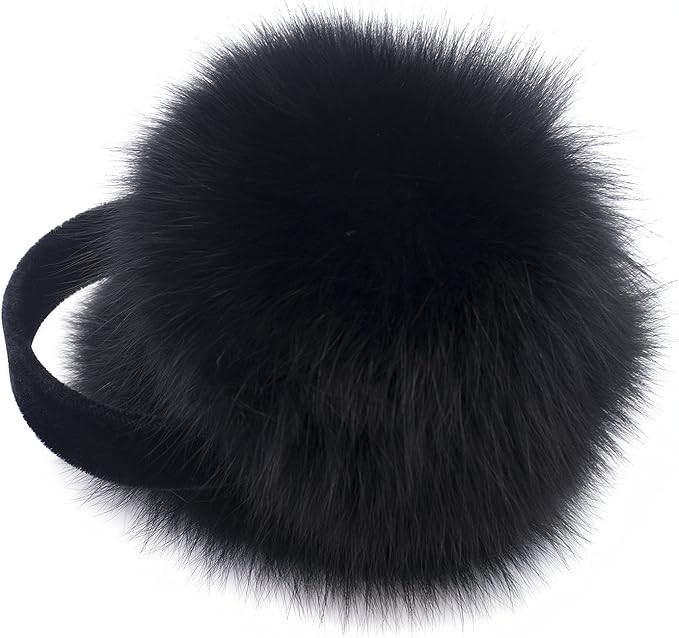 surell Fox Fur Earmuff with Velvet Band - Winter Ear Muffs - Cold Weather Head Warmer | Amazon (US)